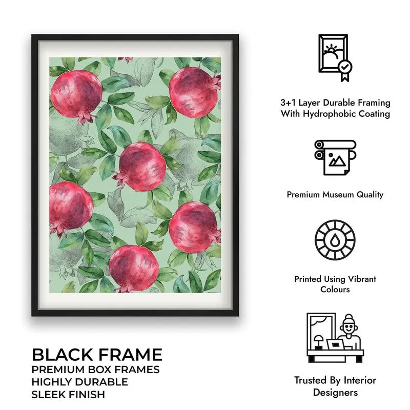 Blush Pomegranate Archival Canvas Wall Art - Black media 10