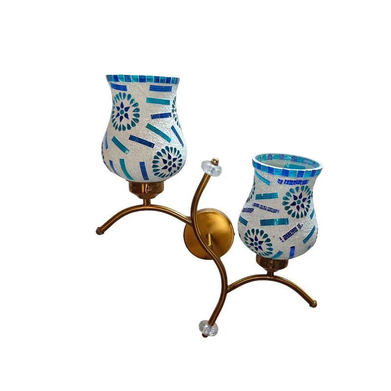 TwinAura Glass Wall Lamp - White & Blue media 4