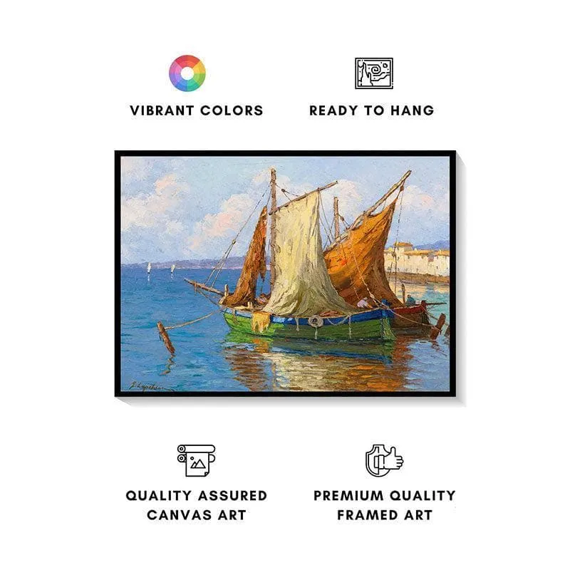 Le Boat Canvas Painting - Black Frame media 4