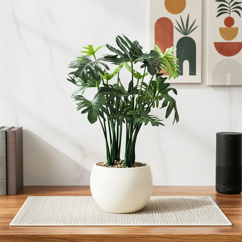 NatureForm Artificial Plant Collection With Black Fiber Pot - 1 Feet media 1