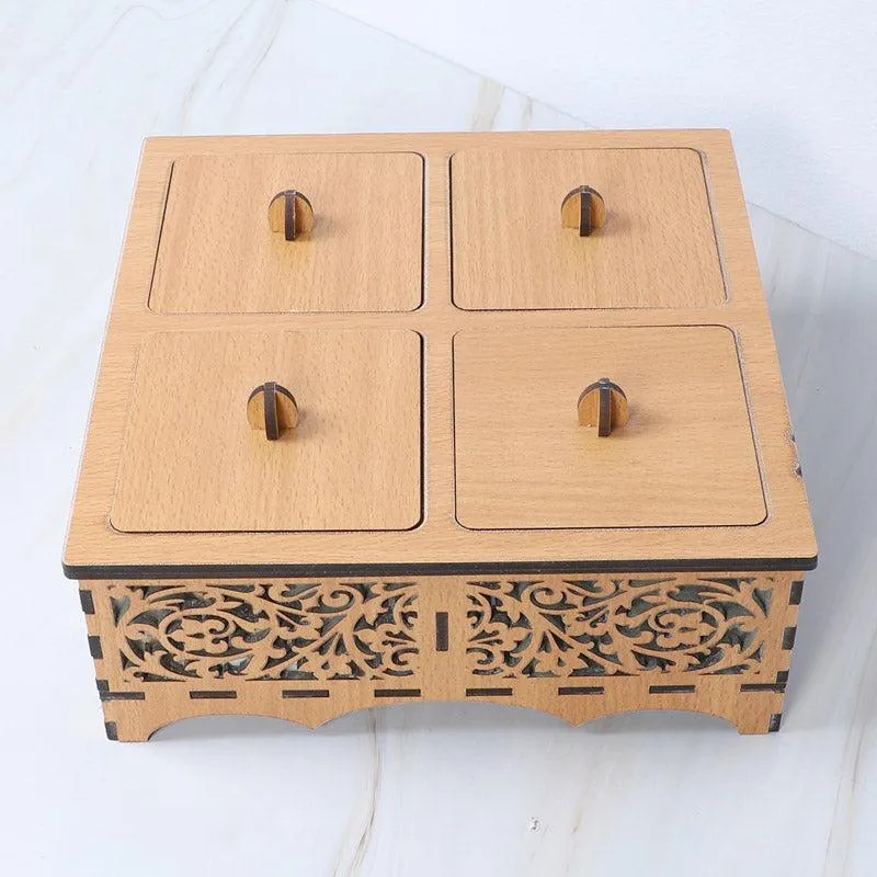 Elegant MDF Dry Fruit Container with Intricate Design media 4