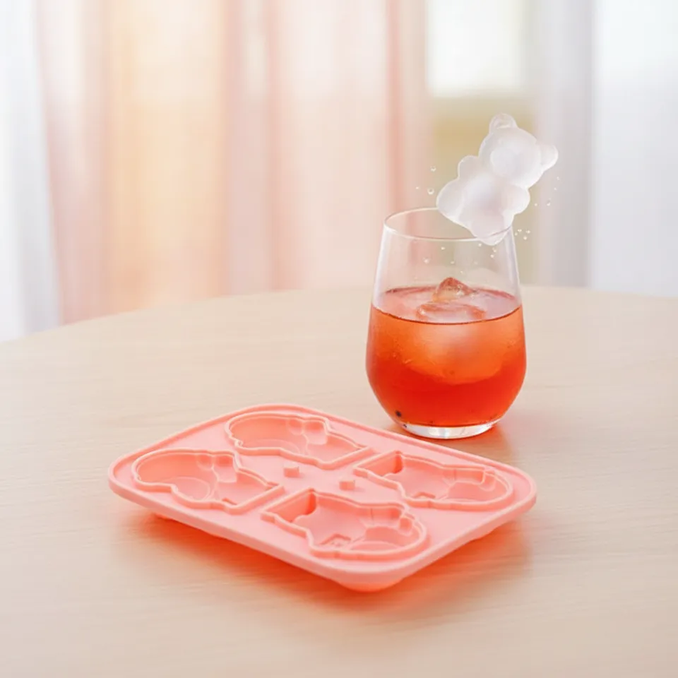 Astronaut Silicone Ice Cube Mould - Peach media 1