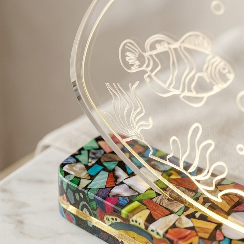 Bubbles Fish Tank Acrylic Table Lamp - Transparent media 4