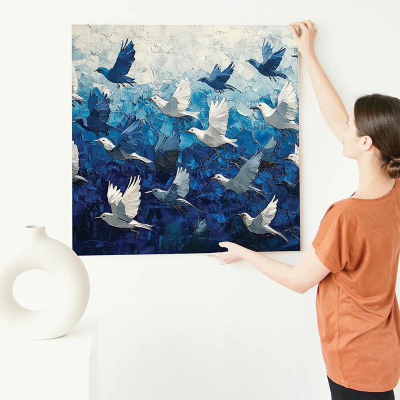 Brushed Flocks Canvas Wall Art media 4