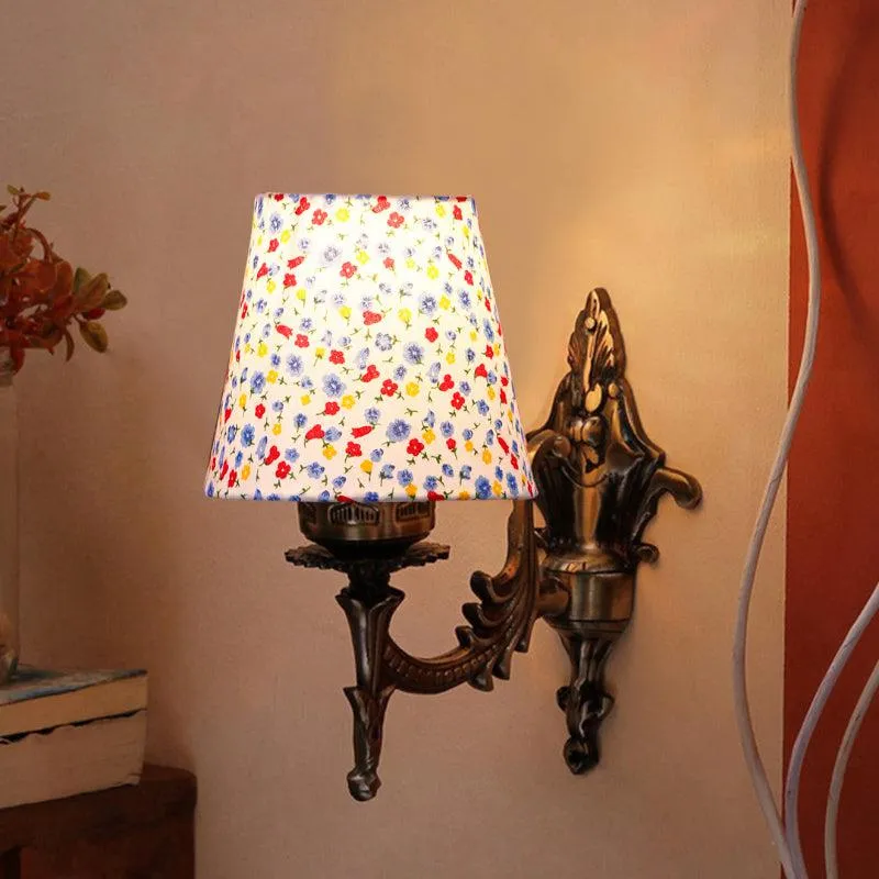 Vista Edrel Cylindrical Fabric & Metal Wall Lamp - Blue media 1