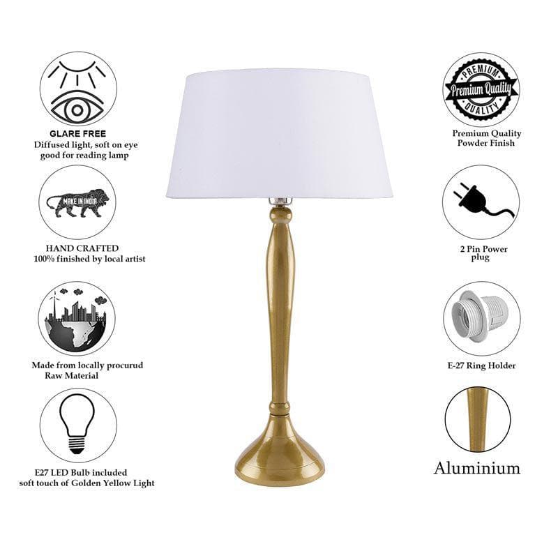 Royal Ovoid Gold Fabric Table Lamp - Gold media 6