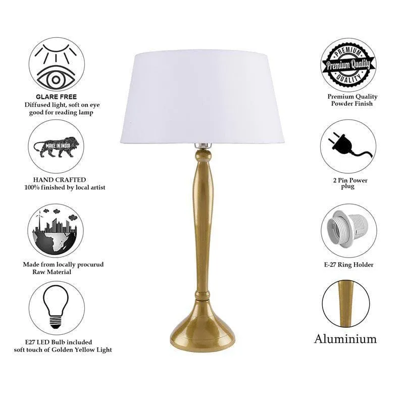 Royal Ovoid Gold Fabric Table Lamp - Gold media 6