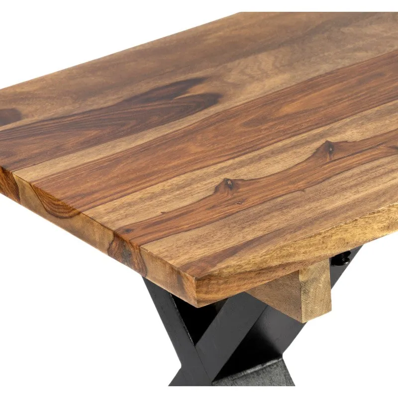 Cynex Sheesham Wooden Bench - Brown media 7