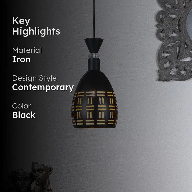 Carvera Iron Ceiling Lamp - Black & Gold media 2