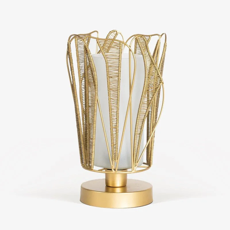 Orange Tree Aponi Mild Steel Table Lamp - Gold media 4