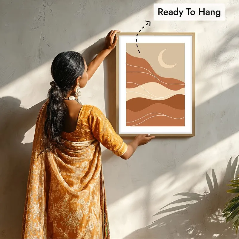 Desert Drift Canvas Wall Painting With Brown Frame media 7