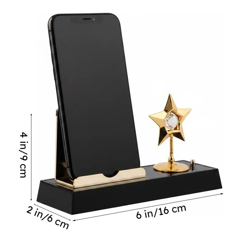 Noir StarCrest 24K Gold Plated Mild Steel Desk Organiser media 7