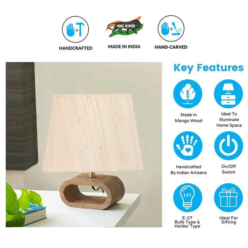 Adagio Glow Wooden Table Lamp - Beige,Brown media 5