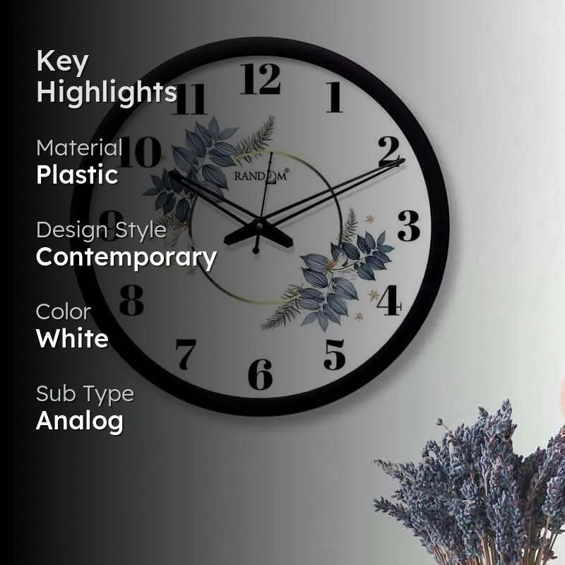 Circular Floral Talks Wall Clock media 2