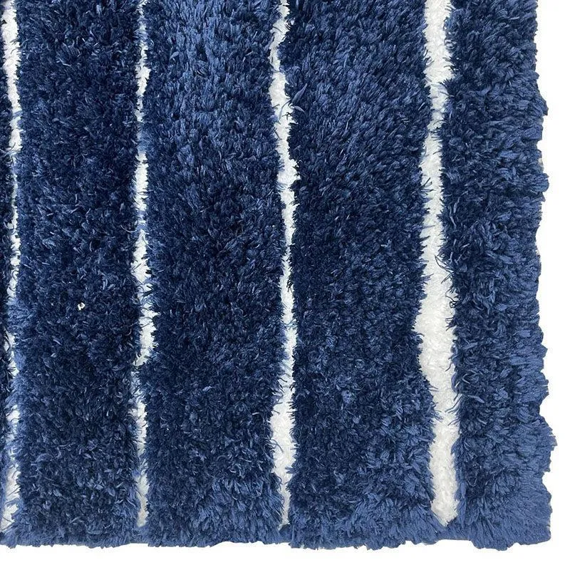 Nautica Riviera Lines Striped Anti-Skid Bath Mat - Navy Blue media 4