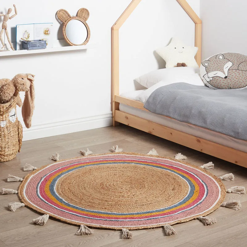 Pink Rustica Braided Jute Area Rug media 3