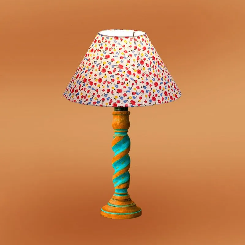 Elara Arin Floral Wooden Table Lamp - Multicolor media 6