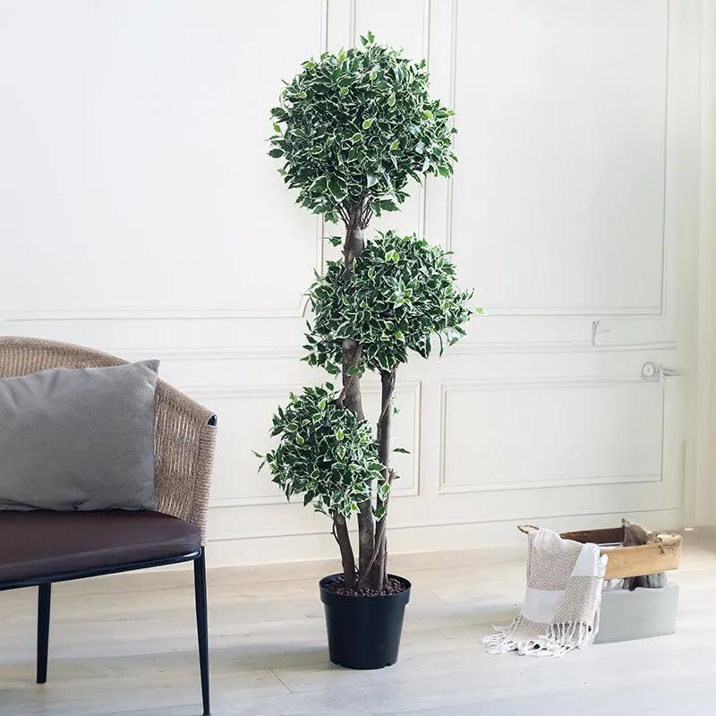 Green Code Artificial Plant With Black Plastic Pot - 5 Feet media 3