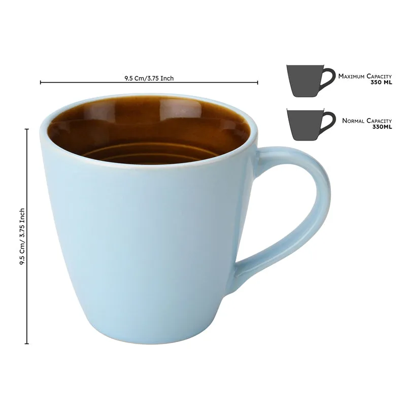 Karvaa Ceramic Coffee Mug (Arctic Blue/350 mL Each) - Set Of Two media 8
