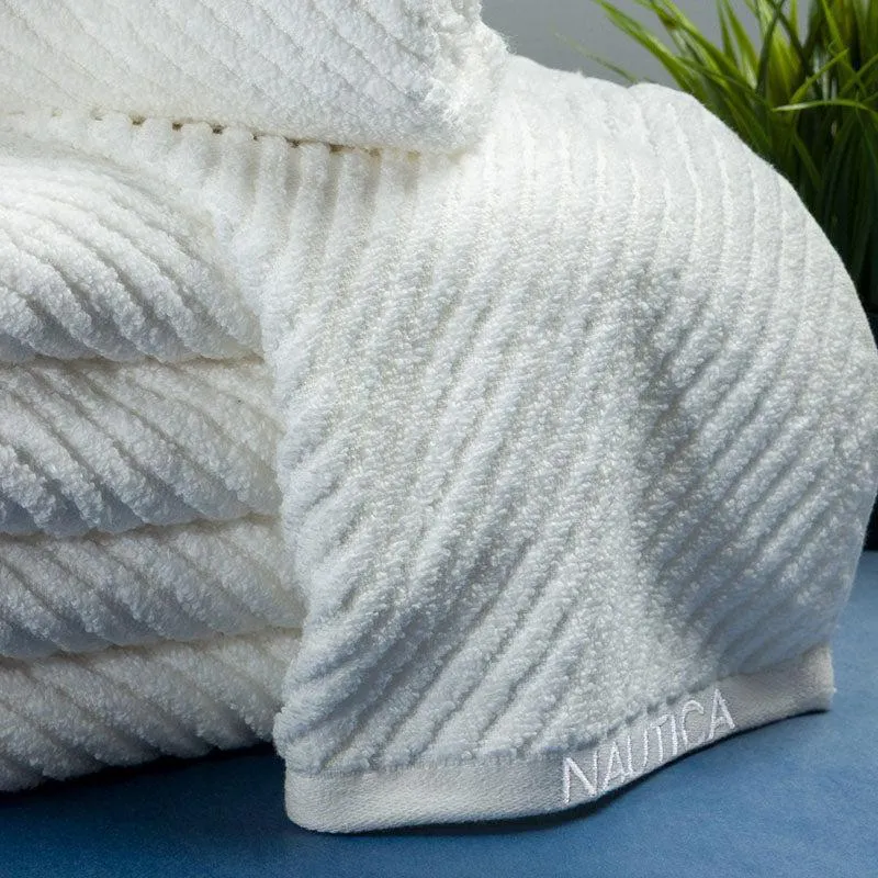 Nautica Riviera Soft Cotton Hand Towel (White) - Set Of Six media 3
