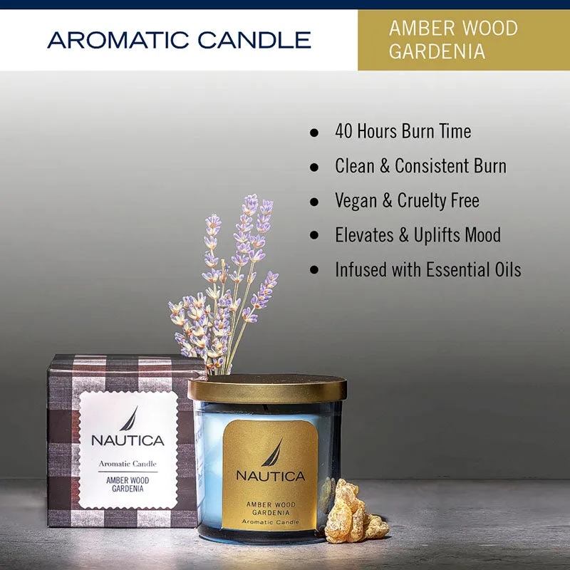 Nautica Mystic Dawn Scented Jar Candle - Amber Wood & Gardenia media 9