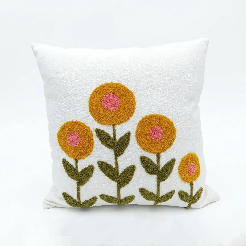 Tufted Petals Cotton Cushion Cover media 4