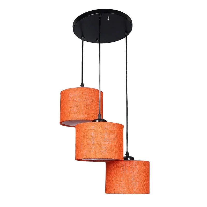 Sunset Glow Triple Metal Ceiling Lamp - Orange media 4