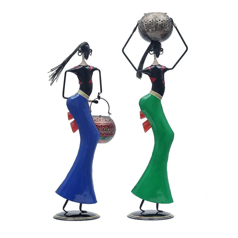 Tribal Women Iron Showpieces - Set Of Two media 6