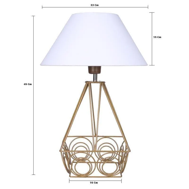 Lumina Glow Fabric Table Lamp - White,Gold media 5