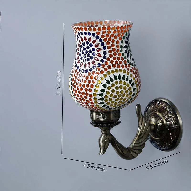Elva Retro Mosaic Glass & Metal Wall Lamp media 6