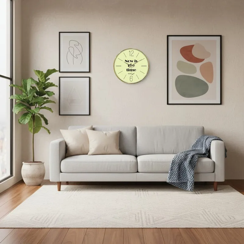 Now Is The Time Analog Wall Clock - Green media 4