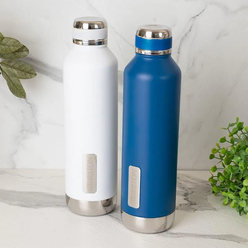 Bristo Sip Hot & Cold Thermos Water Bottle (White & Blue, 750 mL Each) - Set Of Two media 1