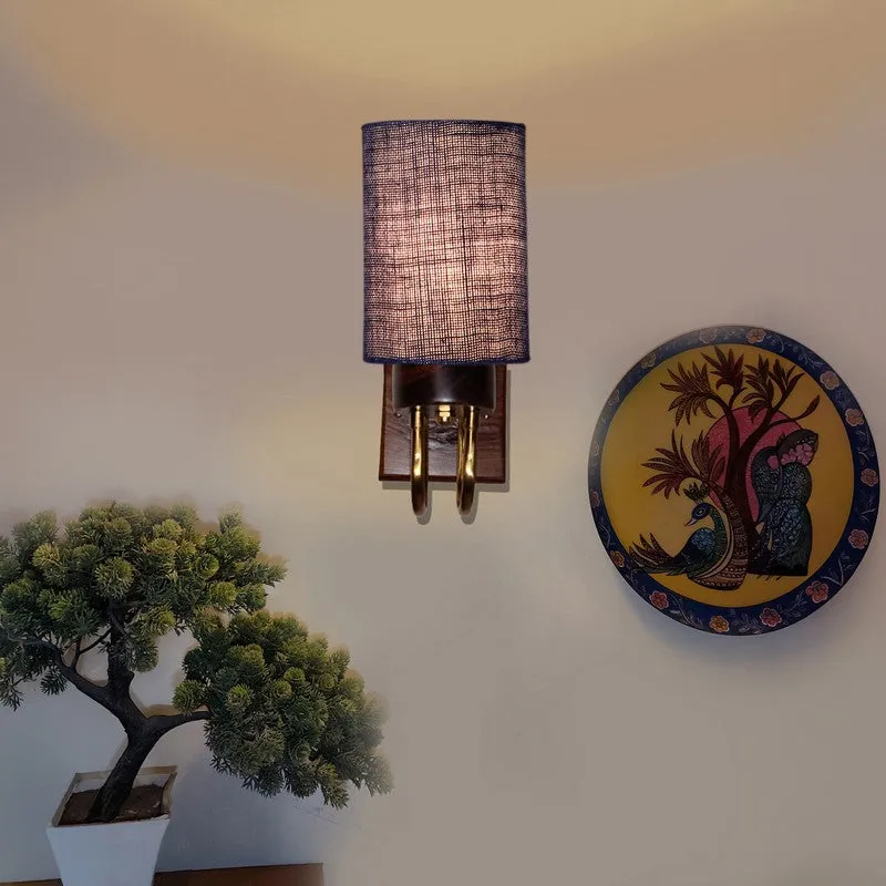 Gilded Arch Jute Wall Lamp - Blue media 4