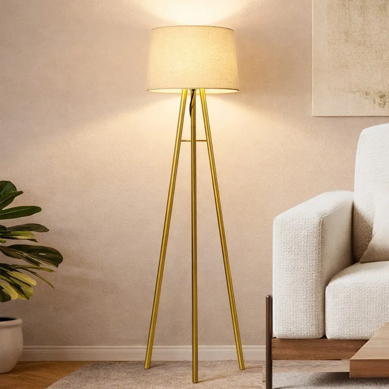 Sleekie Tripod Floor Lamp - Gold & White media 1