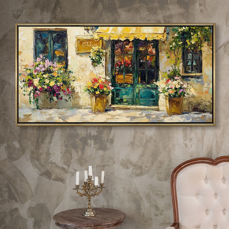Geranium Canvas Wall Painting With Frame