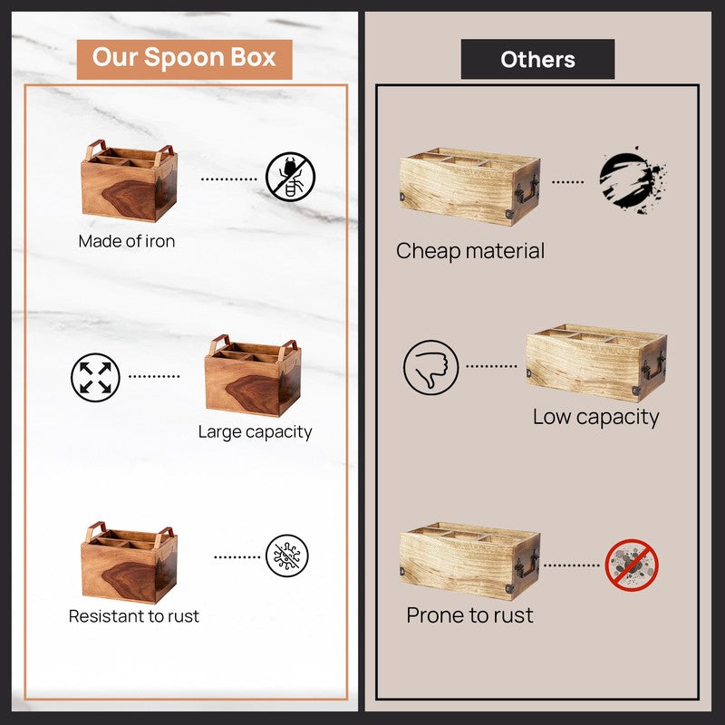 Iroko Cutlery Holder - Copper & Brown media 5