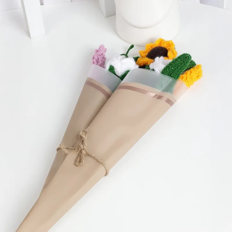 Crochet Handmade Rose Bouquet (Yellow,White) - Set Of Five media 3
