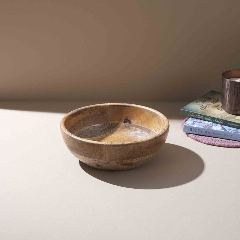 Kiyora Handcrafted Mango Wood Serving Bowl - 950 mL media 3