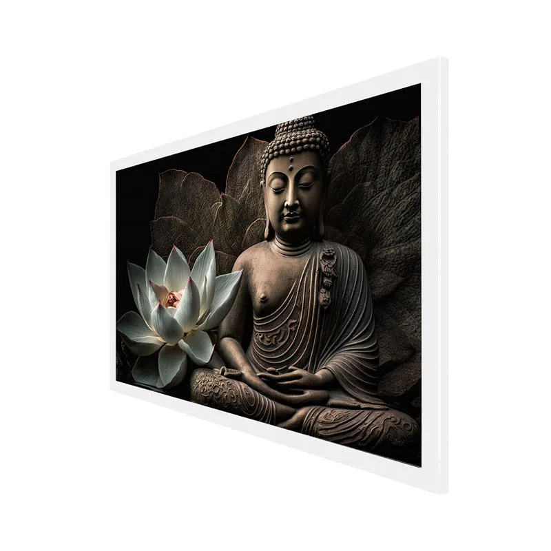 Blessed Buddha Canvas Wall Painting With Frame media 7