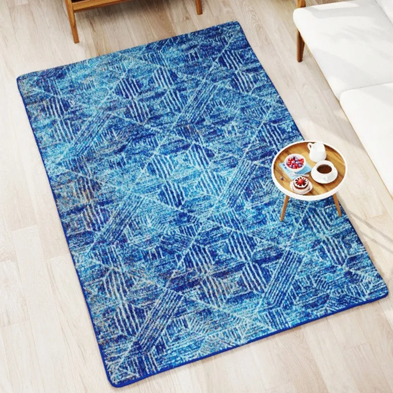 Prynos Abstract Micro Fiber Area Rug - Blue media 3