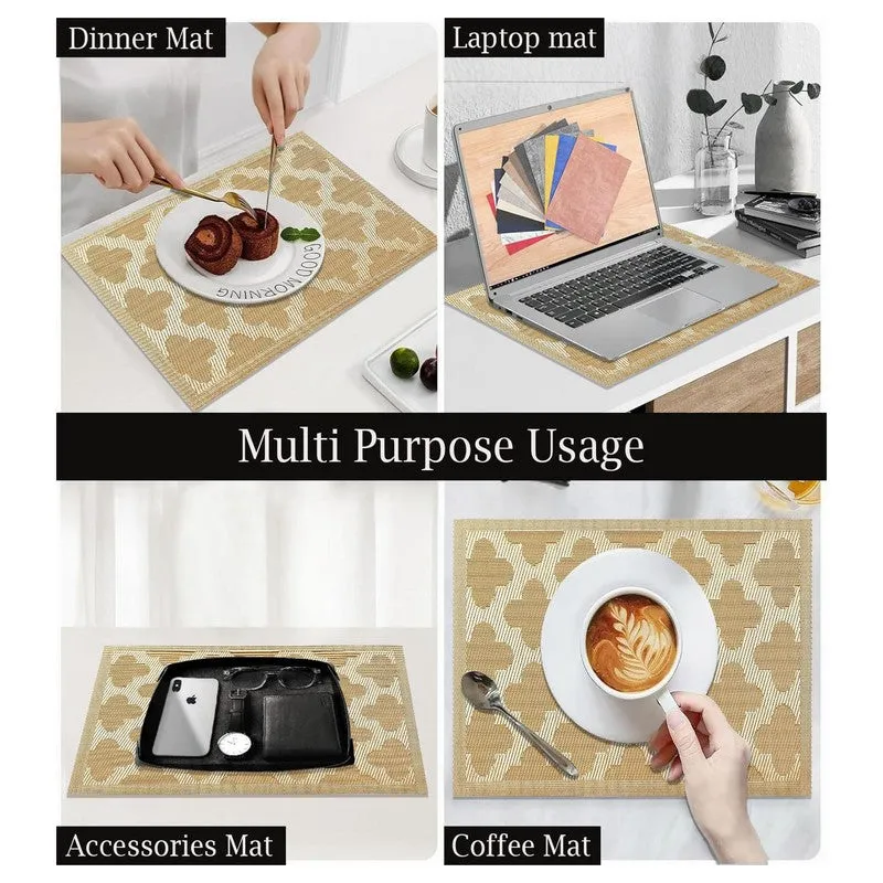 Lyora Golden Rectangle PVC Table Mats - Set Of Two media 5