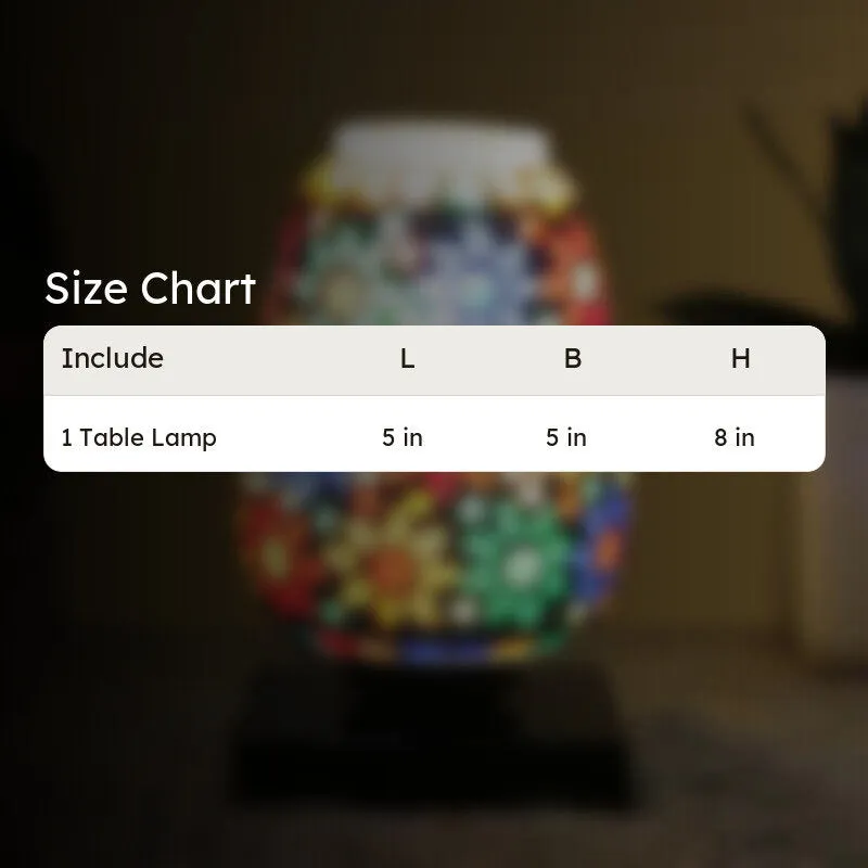 Stelloria Glass Table Lamp With Wooden Base - Multicolor media 10