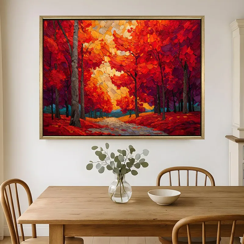 Autumn Emberwood Canvas Wall Painting With Frame media 1