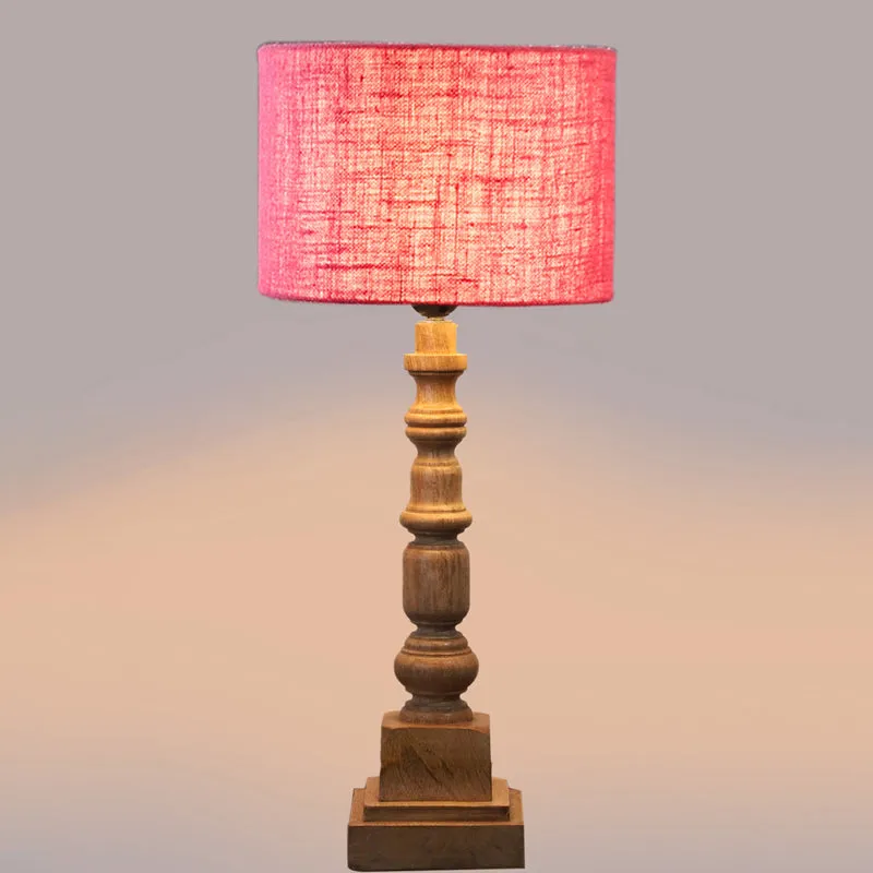 Sienna I Arbor Wooden Table Lamp - Pink,Brown media 4
