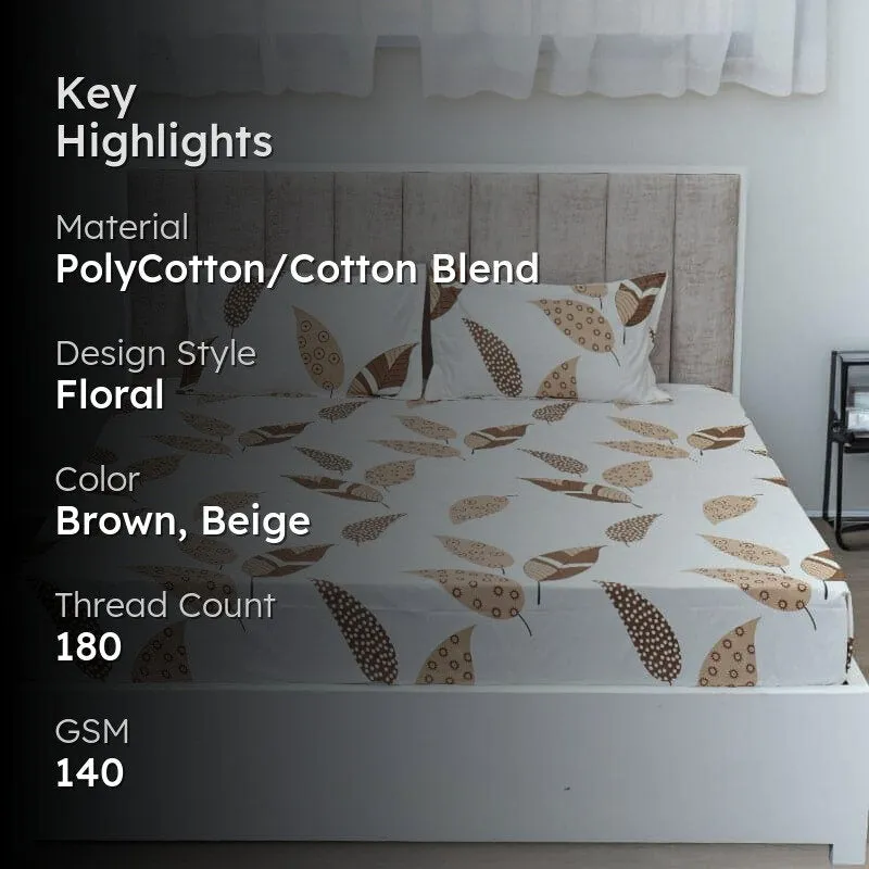 Leafie Stemsy Bedsheet - 140 GSM media 2