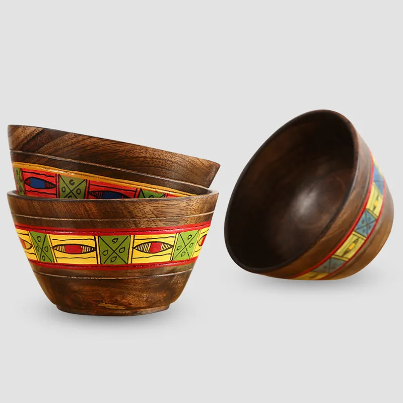 Kadamba Mango Wood Serving Bowl (250 mL) - Set Of Three media 2