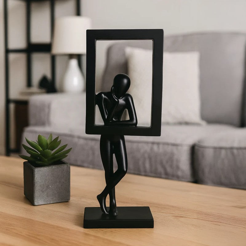 Silent Thoughts Modern Art Sculpture Showpiece -  Black media 5