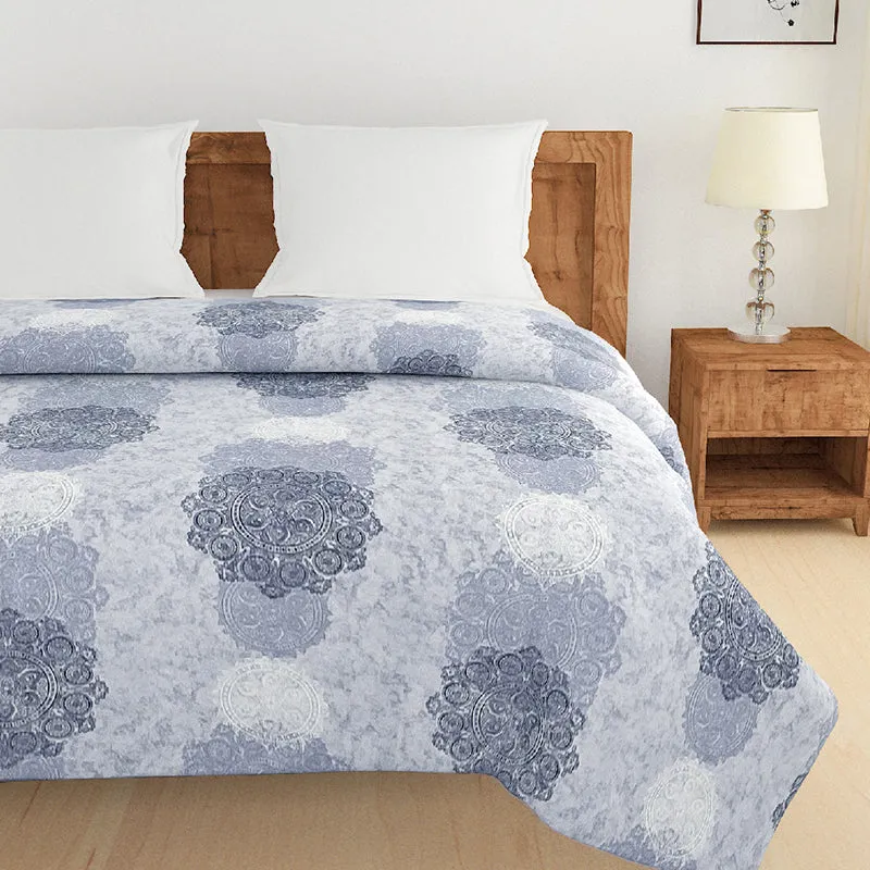 Swayam Calantha Cotton Comforter (Blue) - 150 GSM media 4