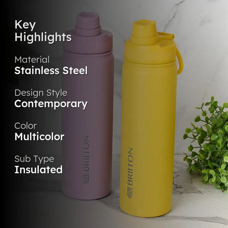 Sip Slay Hot & Cold Thermos Water Bottle (Pink & Yellow, 750 mL Each) - Set Of Two media 2