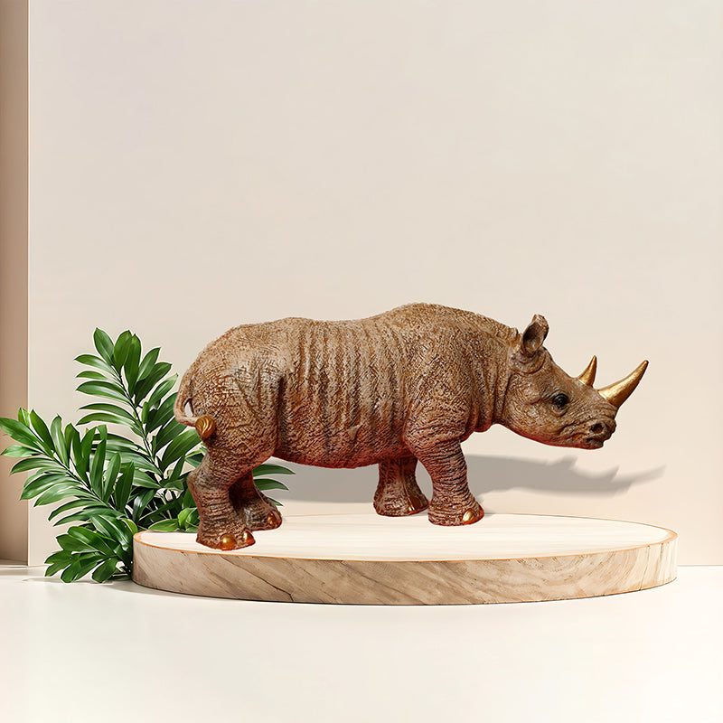 Rhino King Polyresin Showpiece